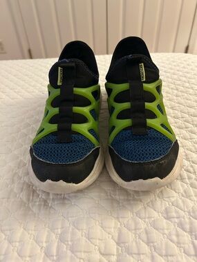 Skechers Kids Blue and Lime Athletic Slip-On Sneakers